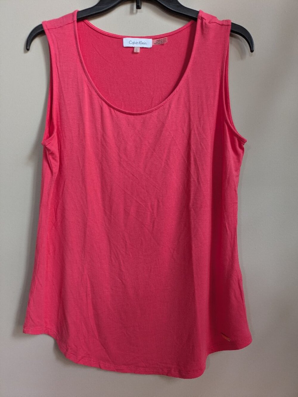 Calvin Klein pink rayon sleeveless top size large #283